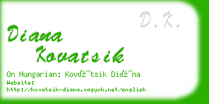 diana kovatsik business card